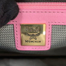 将图像加载到图库查看器中，MCM Visetos Side Studded Backpack PinkMMK3AVE41PK001 Leather Canvas
