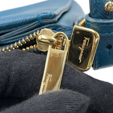 Load image into Gallery viewer, Ferragamo Vara Ribbon 2way Bag Blue21E298 Leather
