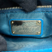 Load image into Gallery viewer, Ferragamo Vara Ribbon 2way Bag Blue21E298 Leather
