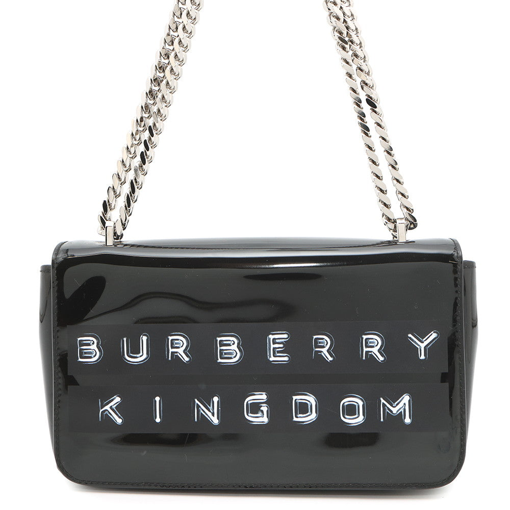 BURBERRY ChainShoulder Bag Black Patent Leather