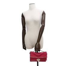 将图像加载到图库查看器中，Valentino Garavani ★Rock Studded Shoulder Bag Pink Leather
