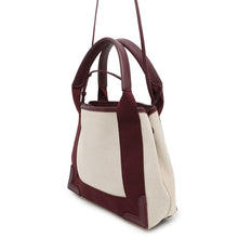将图像加载到图库查看器中，BALENCIAGA ★NavyCabas Natural/Bordeaux390346 Canvas Leather Size XS
