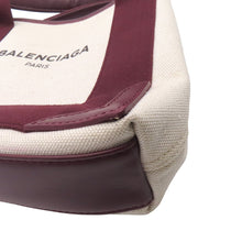 将图像加载到图库查看器中，BALENCIAGA ★NavyCabas Natural/Bordeaux390346 Canvas Leather Size XS
