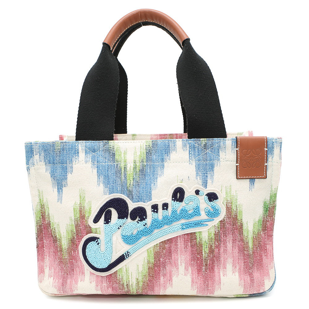 LOEWE ★Paula Ibiza Beach Cabas Tote Bag Multicolor Canvas Bijoux