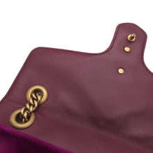 将图像加载到图库查看器中，GUCCI GG Marmont ChainShoulder Bag Purple443497 Velour Leather
