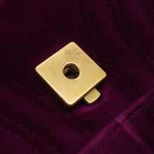 将图像加载到图库查看器中，GUCCI GG Marmont ChainShoulder Bag Purple443497 Velour Leather
