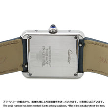 将图像加载到图库查看器中，CARTIER Tank SoloSM H31mm×W24.4mm Stainless Steel Leather Silver DialWSTA0030
