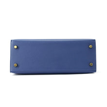 Load image into Gallery viewer, HERMES Kelly Sellier Blue Tie Veau Madame Size 25
