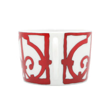 Load image into Gallery viewer, HERMES Guadalquivir Cup &amp; Saucer 2 Customer Set White/Red Porcelain
