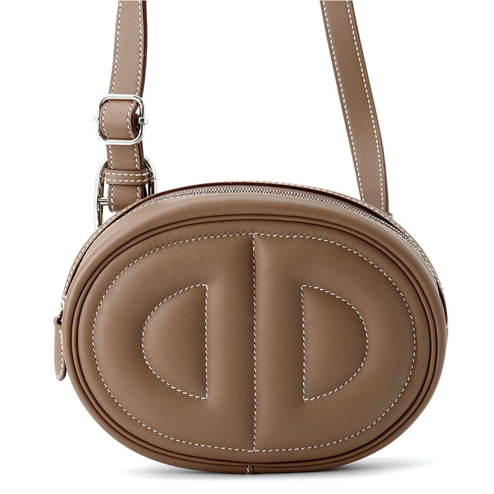 HERMES In the Loop Cross Body Bag Etoupe Swift Leather