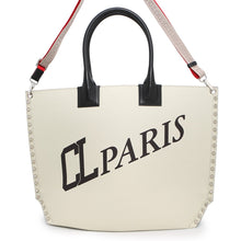 Load image into Gallery viewer, Christian Louboutin CABALOU 2WAY Tote Bag CL PARIS Goose/Black/Red1235460 Canvas Leather

