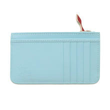 将图像加载到图库查看器中，Christian Louboutin ★Ruby 54 Card Holder Light Blue3235111 Leather
