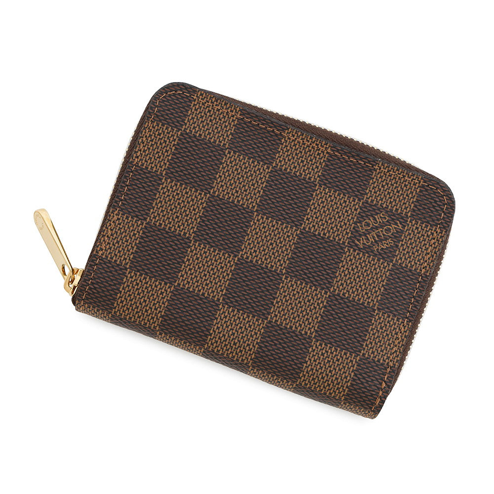 LOUIS VUITTON Zippy Coin Purse BrownN63070 Damier Ebene Canvas