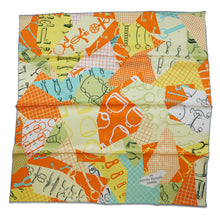 将图像加载到图库查看器中，HERMES Carre LES PETITS PAPIERS Size 70 Jaune/Multicolor Silk100%
