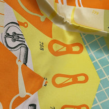 将图像加载到图库查看器中，HERMES Carre LES PETITS PAPIERS Size 70 Jaune/Multicolor Silk100%
