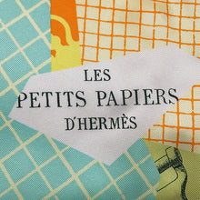 将图像加载到图库查看器中，HERMES Carre LES PETITS PAPIERS Size 70 Jaune/Multicolor Silk100%
