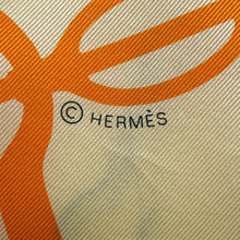 将图像加载到图库查看器中，HERMES Carre LES PETITS PAPIERS Size 70 Jaune/Multicolor Silk100%
