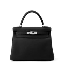 Load image into Gallery viewer, HERMES Kelly Retourne Black Togo Leather Size 28
