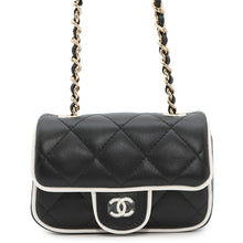Load image into Gallery viewer, CHANEL ChainClutch Bag Black/WhiteAP4512 Lambskin Size Mini

