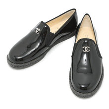 将图像加载到图库查看器中，CHANEL CC Logo Espadrilles slip-ons BlackG31874 Enamel Size 37

