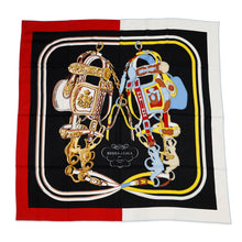 将图像加载到图库查看器中，HERMES Giant Square Brides de Gala Applique Pique Brides de Gala Applique Pique Size 140 Rouge/Black/Blue CielH243940S Cashmere70% Silk30%
