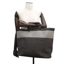 Load image into Gallery viewer, Delvaux DtoD  Tote Bag Brown Canvas Leather Size MM

