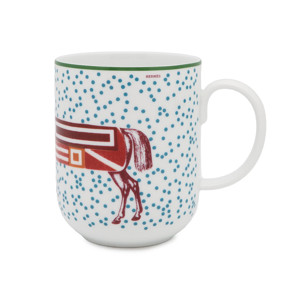 HERMES ★Mug Ipomobile White / Multi Porcelain