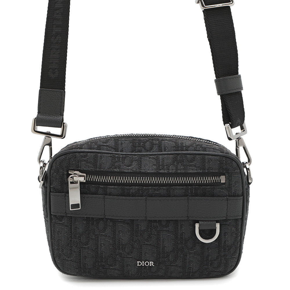 Dior Oblique Safari Shoulder Bag Black2ESWS011YKY Jacquard Leather Size Mini