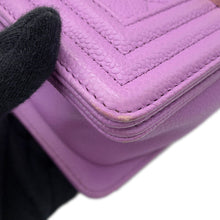 Load image into Gallery viewer, CHANEL Matelasse Boy Chanel Shoulder Bag PurpleA67085 Caviar Leather Size Small

