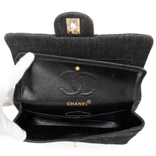 将图像加载到图库查看器中，CHANEL Matelasse W flap WChainShoulder Bag BlackA01113 Denim Size 23
