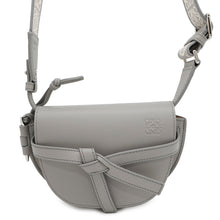 将图像加载到图库查看器中，LOEWE Gate Dual Shoulder Bag GrayA650N46X13 Soft Calf Leather Size Mini
