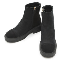 将图像加载到图库查看器中，CHANEL short boots BlackG38169 suede Size 37

