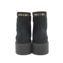 将图像加载到图库查看器中，CHANEL short boots BlackG38169 suede Size 37
