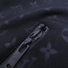 将图像加载到图库查看器中，LOUIS VUITTON Embossed Monogram Zip-Up Jacket Size 36 Black1A9EPZ Nylon72% Polyurethane28%

