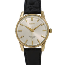 Load image into Gallery viewer, SEIKO King SEIKO W36mm Gold Plated Leather Silver Dial44-2000

