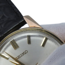 Load image into Gallery viewer, SEIKO King SEIKO W36mm Gold Plated Leather Silver Dial44-2000
