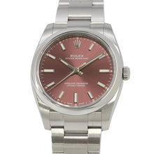 将图像加载到图库查看器中，ROLEX Oyster Perpetual W34mm Stainless Steel Red Grape Dial114200
