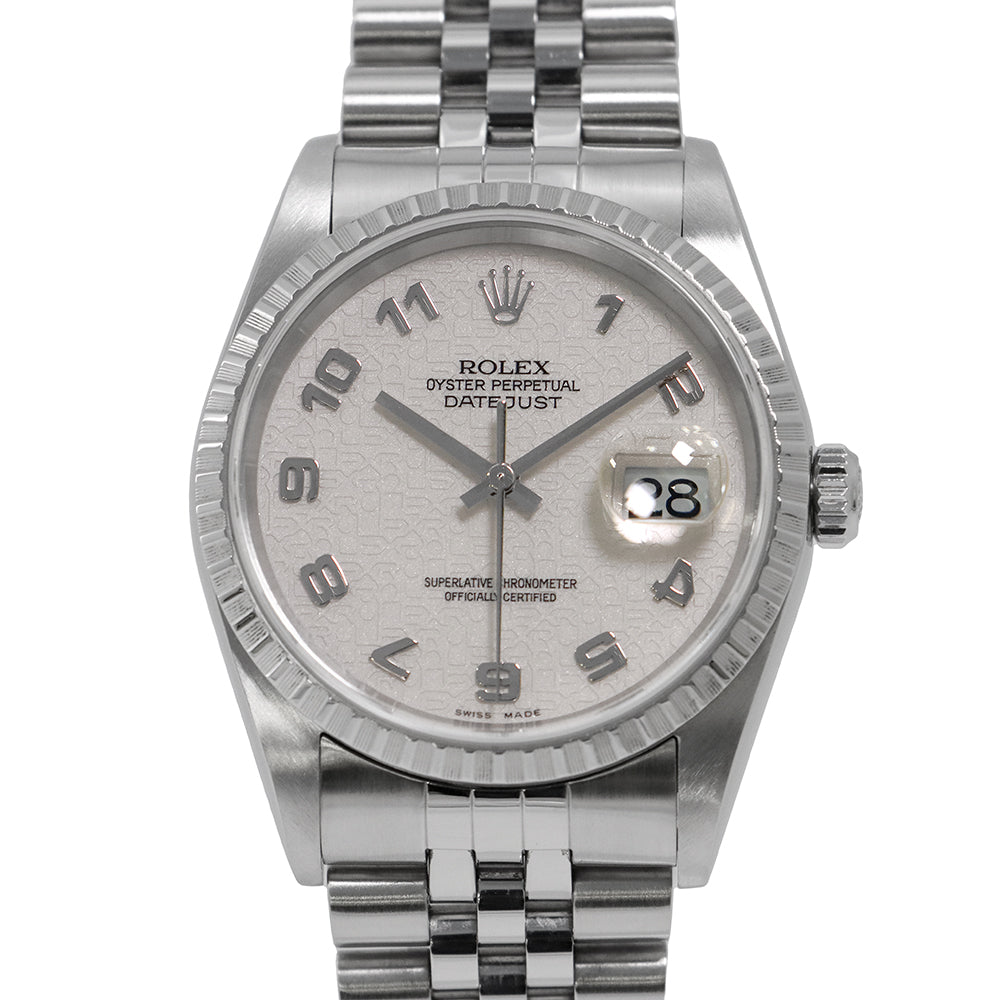 ROLEX Datejust W36mm Stainless Steel Ivory Con Pewter Dial16220