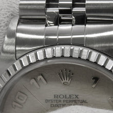 将图像加载到图库查看器中，ROLEX Datejust W36mm Stainless Steel Ivory Con Pewter Dial16220
