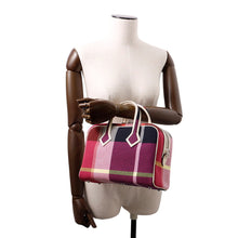 Load image into Gallery viewer, HERMES Victoria3 Fool Toe Marine/Ecru/Black/Framboise Toile Cadrille Swift Leather Size Mini
