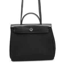 将图像加载到图库查看器中，HERMES Herbag zip Black Toile Military Vache Hunter Leather Size PM
