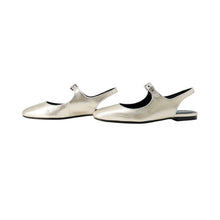 将图像加载到图库查看器中，HERMES Ballet Flats Cleo Platinum/Gris ArgentH251147Z Chèvre Nappa Metallized Size 36
