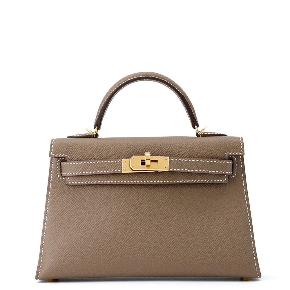 HERMES Mini Kelly 2 Etoupe Epsom