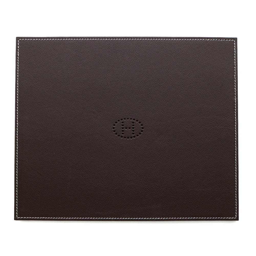 HERMES Mise et Lerance Evelyne Mouse Pad Ebene/Fauve Taurillon Squirrel TaurillonH