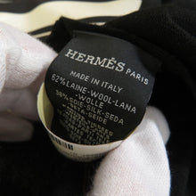 Load image into Gallery viewer, HERMES Kare H Hybrid Exlibris Size 90 Noir/Ecru Silk50% Wool 50%
