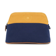 将图像加载到图库查看器中，HERMES ★BolidePouch Yellow/Navy Cotton100% Size Mini
