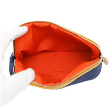 将图像加载到图库查看器中，HERMES ★BolidePouch Yellow/Navy Cotton100% Size Mini
