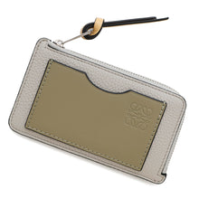Load image into Gallery viewer, LOEWE Coin card holder Shell Gray/EucalyptusC660Z40X07 Soft Grained Calf Leather
