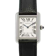 将图像加载到图库查看器中，CARTIER Tank Solo SM H31mm×H24.4mm Stainless Steel Leather Silver DialWSTA0030
