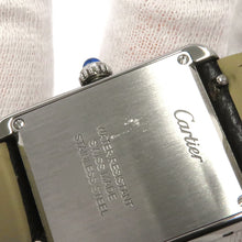 将图像加载到图库查看器中，CARTIER Tank Solo SM H31mm×H24.4mm Stainless Steel Leather Silver DialWSTA0030
